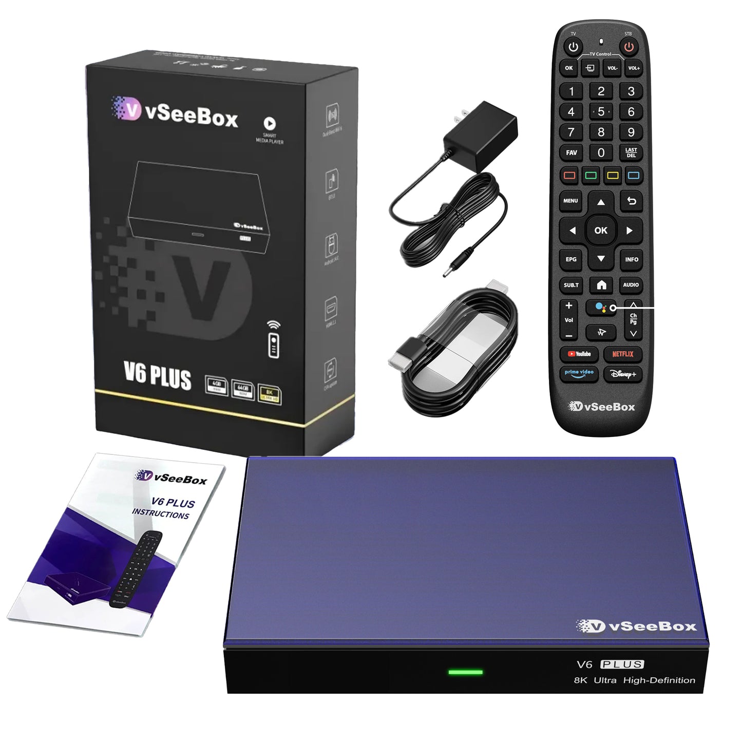 2026 vSeeBox V6 Plus Box New BOX for Streaming Media Player 64GB 8K HD Voice Control
